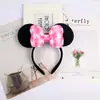 Faixa de Cabeça Fofa para Festa Show Faixa de Cabeça Mickey Minnie Faixa de Cabeça Mickey Mouse Laço Orelhas Pretas DY Acessórios de Cabelo de Natal
