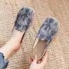 Sapatos Novos de Linho Primavera 2021 Femininos T19 Literários Mori Sapatos Femininos Costurados Xadrez Tecido Respirável