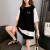 200 Jin Plus Size Manga Curta Moda Casual Conjunto Feminino Verão Novo Solto Emagrecedor Estudante Shorts Esportes Conjunto de Duas Peças