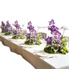 Hy-Dv4Arranjos Florais Artificiais e Decorações com Plantas Verdes para Mesas de Jantar, Exposições de Flores Artificiais de Luxo para Recepções de Hotéis