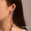 Aretes Simples Estilo Coreano Temperamento Exagerado Huecos Corazón de Durazno Corea del Sur Dongdaemun Xianqi Diamante Flash Amor