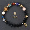 Venta Caliente de AliExpress Pulsera de Ocho Planetas Doce Constelaciones Pulsera de Piedra Mate con Cuentas Pulsera de Planeta 12 Constelaciones