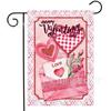 Bandera de Jardín Caliente Transfronteriza Día de San Valentín Amor Rojo Exterior Decorativa Lino Doble Cara Bandera de Jardín