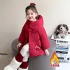 Jaqueta de Algodão com Penas para Meninas Inverno 2025 Nova Jaqueta Quiltada Infantil Espessa e Quente Jaqueta de Algodão de Inverno para Bebê na Moda