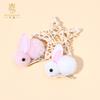 Horquilla para bebé, superventas, conejito de peluche de dibujos animados, horquilla para niña, horquilla de pico de pato, accesorios estéreo para el cabello para niños