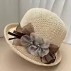 Sombrero de Sol de Verano con Visera Enrollable para Mujeres de Mediana Edad y Mayores, Sombrero de Pescador de Ala Enrollable, Transpirable y Moderno Sombrero de Sol para Mamá, Sombrero de Vestir con Tejido Hueco