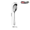 Colher de Aço Inoxidável 304 Espessada Fundo Plano Quadrada Criativa 410 Colher Doméstica Estilo Chinês Colher de Sobremesa Colher de Sopa para Estudante