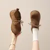 Zapatos de Mujer con Aumento Oculto de Altura, Punta Ancha, Zapatos Derby de Gamuza, Mocasines Retro con Cordones de Suela Gruesa, Zapatos de Cuero Estilo Británico, Zapatos de Vestir