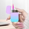 Encendedor de gas de llama rosa degradada de celebridad de internet, encendedor de metal a prueba de viento, ultradelgado, regalo creativo, máquina de gas