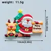 Nuevos accesorios de decoración para pasteles de Navidad 2024 serie de Papá Noel de dibujos animados tarjeta de goma blanda para insertar