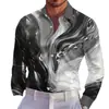 2026 Transfronterizo Amazon Xiyin Estilo Retro Calle 3D Estampado Textura Calle Camisa de Manga Larga para Hombre