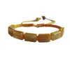 Pulsera tejida multicolor cuadrada transfronteriza Lapislázuli Amatista Ojo de Tigre Pulsera tejida Pulsera tejida piramidal