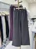 Calça de Linho Wide-Leg Feminina Estilo Old Money, Calça de Linho e Liocel Drapeada de Cintura Alta, Versátil e Emagrecedora para o Trabalho B642