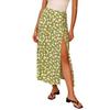 Amazon Vestido Largo Estampado Floral para Mujer Europea y Americana Cintura Alta Falda con Abertura en Cadera Largo Medio Falda Línea A