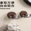 Gancho de Ventosa con Textura de Madera, Doble Gancho de Vacío, Gancho para Puerta de Baño sin Taladro, Gancho Adhesivo de Fuerte Carga, Sin Marcas