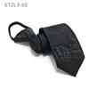 Vestido sin corbata Etiqueta negra Camisa de negocios coreana para hombre Versión estrecha de 7 cm Trabajo Corbata con cremallera Seguridad