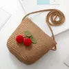 Bolsa de Palha Tecida Infantil Yipan Estilo Coreano Bolsa Transversal de Verão Moda para Viagem ao Ar Livre Bolsa Decorativa Atacado