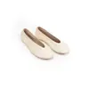 Sapatos femininos macios de pele de carneiro estilo Grape Mom, sapatilhas planas com bico redondo em relevo, sapatos de couro estilosos sem cadarço e confortáveis