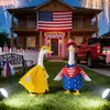 Disfraz de Ganso para Porche del Día de la Independencia Transfronterizo, Impermeable Amarillo, Disfraz de Ganso con Bandera Americana, Juego de Sombrero