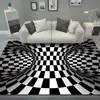 Alfombra de Piso de Payaso Blanco y Negro con Trampa Visual 3D Transfronteriza para Sala de Estar, Alfombra Completa Tridimensional Resistente a Manchas y al Desgaste, Manta para Sofá y Mesa de Café
