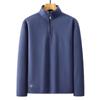 Ropa para Hombre Transfronteriza Otoño e Invierno Nuevo Grueso Casual Media Cremallera Cuello Alto Color Sólido Top Sudadera Cálida de Forro Polar para Hombre