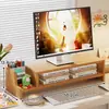 Suporte Ajustável em Altura para Computador, Suporte de Posicionamento de Monitor para Mesa de Escritório, Mesa de Trabalho com Prateleira de Armazenamento com Gaveta, Suporte para Laptop