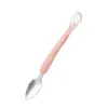 Raspador de Comida para Bebé Acero Inoxidable 316 Vajilla para Bebé Silicona Doble Cara Manzana Raspador de Comida Cuchara Herramienta para Suplementos Alimenticios Cuchara