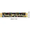 Novos adereços de decoração de aniversário transfronteiriços: Bandeiras decorativas de poliéster 100D, tecido para fundo de aniversário, faixas e dísticos personalizados