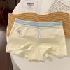 Nuevos Calzoncillos tipo bóxer de Algodón Puro Antibacteriano de 10A, Cintura Media, Cómodos, Estilo Preppy con Empalme, Ropa Interior Femenina Pequeña y Fresca, Versión de Calidad