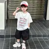 Conjunto Veraniego de Manga Corta para Niños Marca de Moda 2026 Nuevo Conjunto Fresco de Dos Piezas para Niños Ropa de Verano Elegante para Bebé de Moda