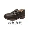 Não cansa, pés macios, couro macio, sola macia, sapatos pequenos de couro para mulheres, novo estilo 2026, brogue, esculpido, fivela dupla, sapatos de passeio, mocassins retrô