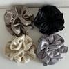 Scrunchie Grande de Doble Capa con Borde de Satén de Alta Gama Estilo Coreano para Mujer, Elegante Liga para el Cabello para Cola de Caballo