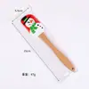 Espátula de Silicona Transfronteriza de Amazon con Mango de Madera, Espátula Color Crema, Espátula Navideña, Cuchillo Mezclador para Mantequilla, Espátula para Hornear