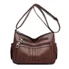 New Middle-Aged Women's Bag Multi-Layer Large-Capacity Shoulder Bag Soft Leather Cross-Border Mother Bag Elegant Versatile Crossbody Bag Wholesale