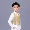 Chaleco de Lentejuelas para Niños Ropa de Baile Hip-Hop Jazz Performance Ropa de Baile de Pasarela Ropa de Performance para Niñas Niños