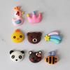 Dibujo animado animal pequeño pvc goma suave accesorios de joyería funda para teléfono móvil horquilla cuerda para el pelo de niños accesorios material pegatinas