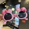 Óculos de Sol de Laço com Proteção UV para Meninas Tirando Fotos, Óculos de Ursinho Fofos para Crianças, Óculos de Sol Cartoon Fofos para Bebês Meninos