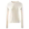 Estilo Outono e Inverno Caxemira Seda de Amora Gola Redonda Manga Raglã Cor Sólida Solto Casual Versátil Tricô Camada Base Suéter Feminino