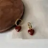 Aretes Geométricos Rojos Ankela Festivos de Año Nuevo Nicho Temperamento Venta Caliente Aretes de Botón Otoño/Invierno 2026 Venta al por Mayor de Pendientes
