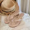 Versión de Piel de Vaca Tacón de Cuña de 5 cm ~ Chanclas de Playa Estilo Francés con Lazo Reductoras de Edad para Mujer, Zapatos de Verano Medios