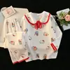 Pijamas para Padres e Hijos Otoño e Invierno 2025 Niñas y Niños Dibujos Animados Cuello Redondo Franela Manga Larga Casual Ropa de Casa