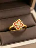 Serie Wanxiang Flor Baoxiang Doble Color Doble Anillo Cadena Dorada Collar Nuevo Estilo Tendencia Nacional China Pulsera Anillo Pendiente Brazalete Cadena
