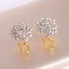 Brincos exagerados de strass deslumbrantes estilo coreano para mulheres, nova moda 2026, luxo leve, brincos de tarraxa elegantes, brincos versáteis de alta qualidade