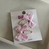 Pinza para el cabello de lazo a cuadros rosa para niña, dulce, linda, par de clips, combina con todo, flequillo, par de accesorios para el cabello, nuevo estilo