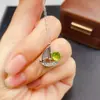 Pingente Transfronteiriço de Peridoto Natural Acessórios Femininos Nicho Alta Qualidade Joias de Prata 925 6*6 Moda Venda Direta da Fábrica