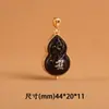 Jujubeira Fulminada com Jade Incrustado em Ouro 18K Banhado a Cobre Cabaça Artefato Taoísta Lei Zu Gravado com Prata 925 Mantra Dourado