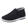 Zapatos de Felpa Estilo Chino Clásico de Invierno Old Beijing para Hombre con Suela de Goma, Antideslizantes, Cálidos, Cómodos Slip-On de Algodón para Personas Mayores