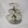 Plato de frutas redondo moderno estilo europeo minimalista con patas altas de cuentas redondas de aleación de zinc para snacks en casa plato de frutas para pastel de autoservicio