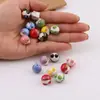 Gato de la Suerte con Forma de Y Flor Pintada a Mano en Cerámica Agujero Horizontal Cuentas Sueltas Cuentas para Pulsera DIY Colgante Decoración de Coche Cuentas para Joyería