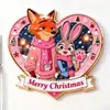 Ímãs Magnéticos Decorativos de Alta Qualidade para Geladeira Doméstica, Judy e Nick de Zootopia, 2 Peças Colecionáveis de Natal